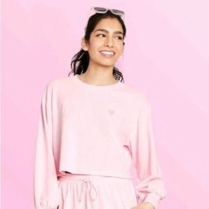 Stoney Clover Lane x Target Cropped Sweatshirt in Pink